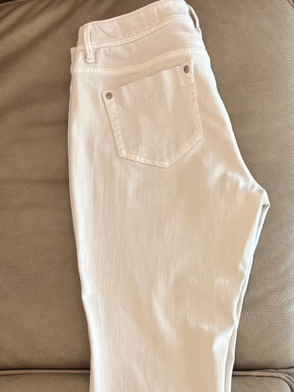 J Jill Authentic Fit slim ankle denim jean in off white 8 Petite - Picture 7 of 14
